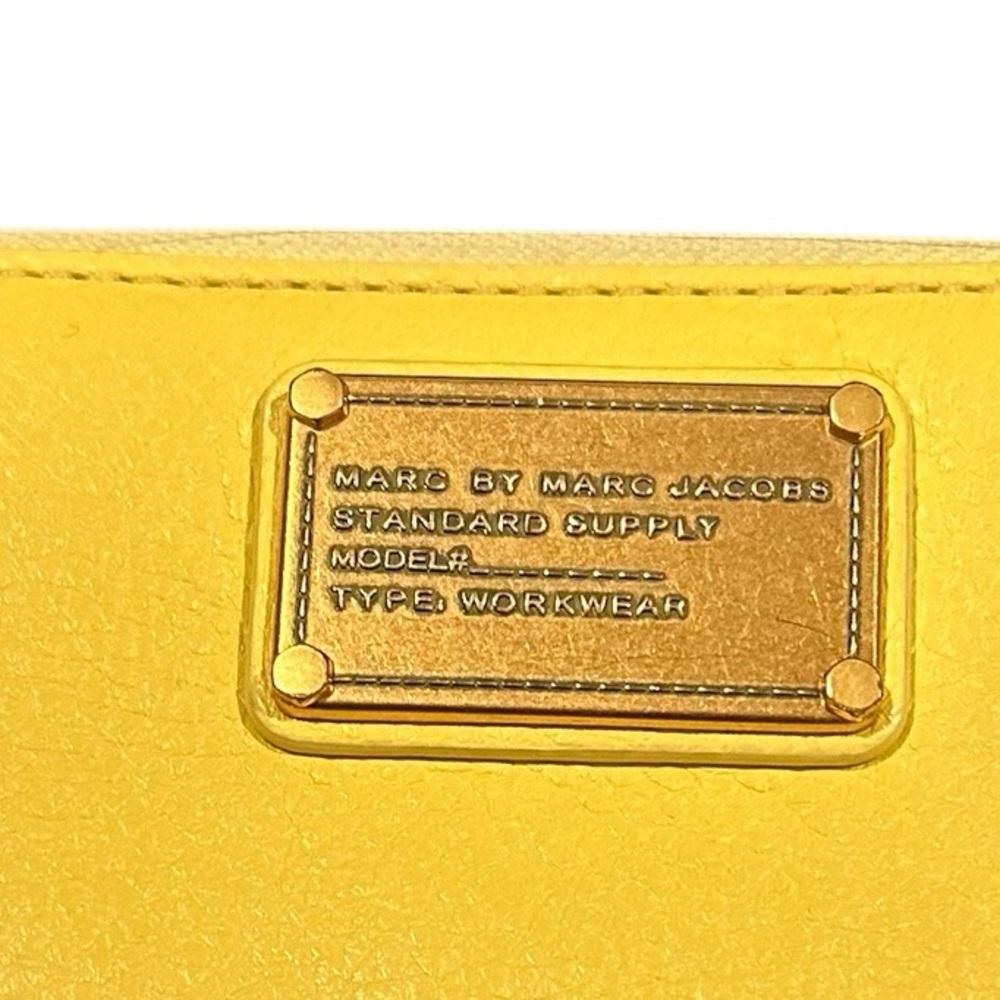 Marc Jacobs Standard Supply Yellow Pebble Leather Wristlet Wallet View 4